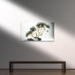Golden Tree and Floral Tempered Glass Wall Art, Modern Home Decor