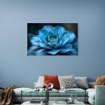 Blue Echeveria Succulent Glass Art | Modern Botanical Decor,Large UV Print