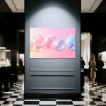 Pink Blue Bubble Design Tempered Glass Wall Art – Modern Abstract Glossy Large Wall Decor, Contemporary Home and Office Glass Artwork
