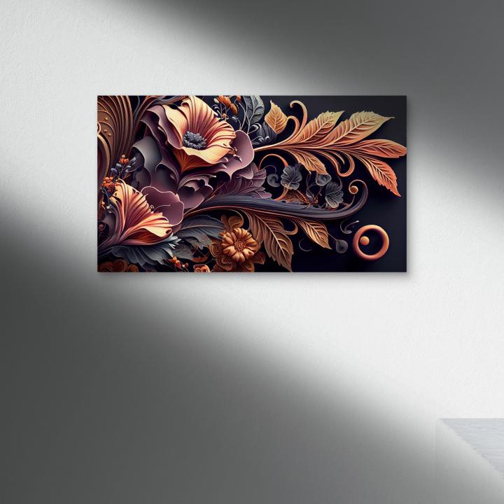 Decorative Tempered Glass Artwork , UV Printed Floral Wall Decor