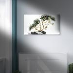 Golden Tree and Floral Tempered Glass Wall Art, Modern Home Decor