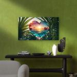 Tropical Sunset Heart-Shaped Tempered Glass Wall Art – Love Meets Nature