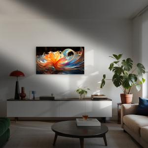 Abstract Floral Tempered Glass Wall Art: Modern UV Printed Decor