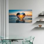 Paradise in a Heart Glass Wall Art | Love and Beach Themed Statement Piece