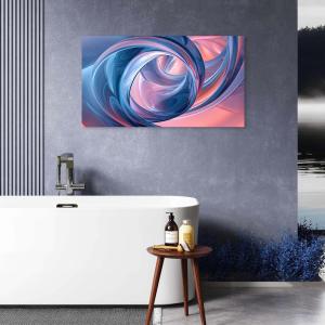 Large Tempered Glass Wall Art - Abstract Fluid Glass Ring Design