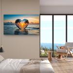 Paradise in a Heart Glass Wall Art | Love and Beach Themed Statement Piece