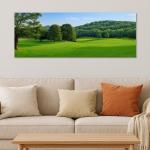 Peaceful Nature Scene Tempered Glass Print, Forest & Meadow Wall Art, Modern Home Office Decoration
