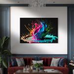 Tempered Glass Wall Art: Abstract Paint Splash, Modern Home Decor