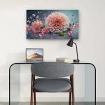 Large Pink Dahlia Flower Tempered Glass Art - Luxury Gemstone Wall Decor - Floral Photography Print