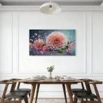 Large Pink Dahlia Flower Tempered Glass Art - Luxury Gemstone Wall Decor - Floral Photography Print