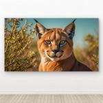 Wild Cat Portrait Tempered Glass Wall Art,Wildlife and Animal ThemeLarge Modern Glass Artwork