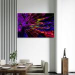 Oversized Tempered Glass Panel | Fluid Digital Art and Neon Waves Theme