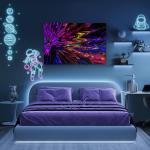 Oversized Tempered Glass Panel | Fluid Digital Art and Neon Waves Theme