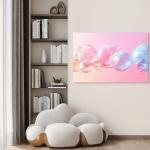 Pink & Blue Bubble Tempered Glass Wall Art – Modern Glossy Decor