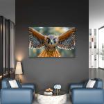 Flying Falcon Tempered Glass Wall Art, Bird of Prey Photography.Large Size.