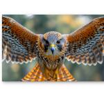 Flying Falcon Tempered Glass Wall Art, Bird of Prey Photography.Large Size.
