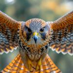 Flying Falcon Tempered Glass Wall Art, Bird of Prey Photography.Large Size.