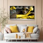 Tempered Glass Wall Art, Afrocentric Queen, Modern Luxury Decor,Large