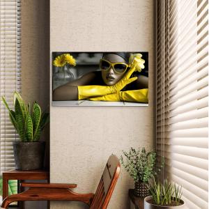 Tempered Glass Wall Art, Afrocentric Queen, Modern Luxury Decor,Large
