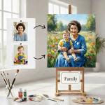 Custom Family Portrait Painting, Personalized Anniversary Gift