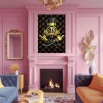 Scrooge McDuck Tempered Glass Art, Gold Money Pop Art Office Decor,Large