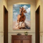 Galloping Horse Tempered Glass Wall Art – Large Modern Equestrian Decor,