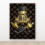 Scrooge McDuck Tempered Glass Art, Gold Money Pop Art Office Decor,Large