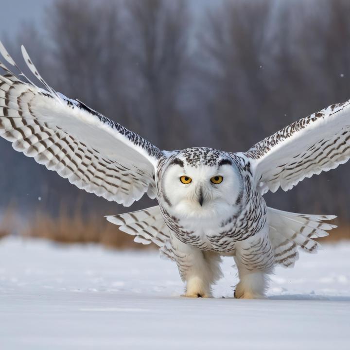 Snowy Owl Tempered Glass Wall Art, Winter Landscape, Wildlife Decor,Large