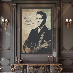 Elvis Presley Tempered Glass Wall Art, King of Rock Portrait Decor