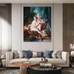 François Boucher Venus Consoling Love Tempered Glass Wall Art, Rococo Masterpiece Print