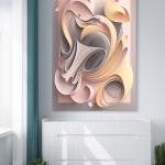 Modern Abstract Tempered Glass Wall Art, Minimalist 3D Layered Paper Style Glass Printing
