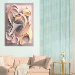 Modern Abstract Tempered Glass Wall Art, Minimalist 3D Layered Paper Style Glass Printing