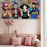 Hollywood Legends Glass Art, Marilyn Monroe Elvis Audrey James Pop Art Print