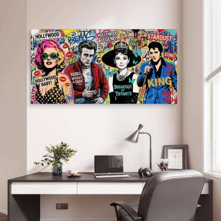 Hollywood Legends Glass Art, Marilyn Monroe Elvis Audrey James Pop Art Print