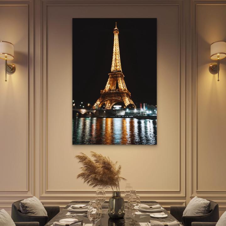 Eiffel Tower Glass Wall Art, Surreal Paris Cityscape Decor,Tempered Glass Print
