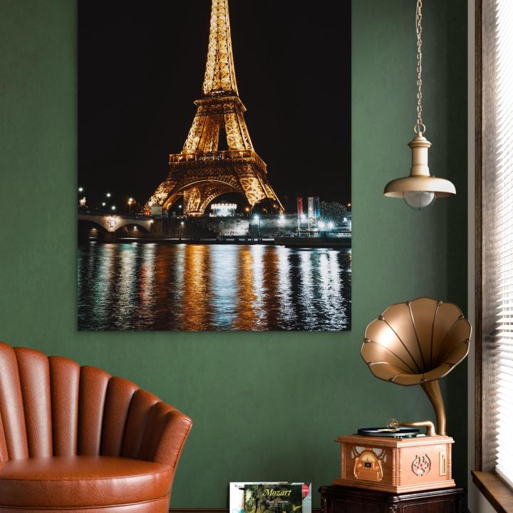 Eiffel Tower Glass Wall Art, Surreal Paris Cityscape Decor,Tempered Glass Print