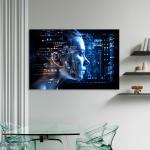 AI Artificial Intelligence Tempered Glass Wall Art, Futuristic Cyber Woman Glass Decor, Large Cyberpunk