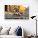 Baby Donkey Tempered Glass Wall Art, Farm Animal Print, Rustic Farmhouse Decor