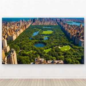Oversize Tempered Glass Wall Art - NYC Central Park Aerial View - Travel and Architecture Gift