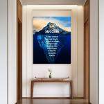 Tempered Glass Success Iceberg Motivational Office Print, Entrepreneurial Decor