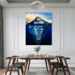 Tempered Glass Success Iceberg Motivational Office Print, Entrepreneurial Decor