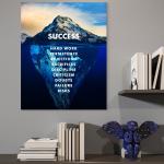 Tempered Glass Success Iceberg Motivational Office Print, Entrepreneurial Decor