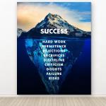 Tempered Glass Success Iceberg Motivational Office Print, Entrepreneurial Decor