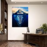 Tempered Glass Success Iceberg Motivational Office Print, Entrepreneurial Decor