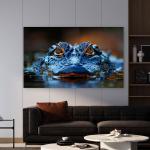 Crocodile Tempered Glass Wall Art, Realistic Alligator Eye Glass Print, Wild Animal Photography