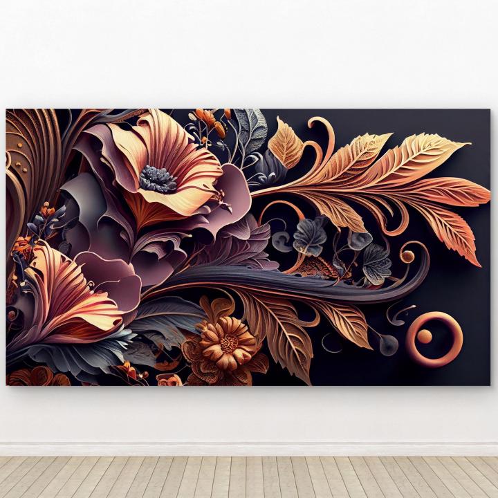 Decorative Tempered Glass Artwork , UV Printed Floral Wall Decor
