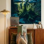 Glowing Mushroom Glass Wall Art, Bioluminescent Forest Decor, Tempered Glass Printing