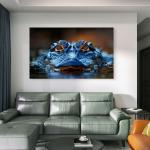 Crocodile Tempered Glass Wall Art, Realistic Alligator Eye Glass Print, Wild Animal Photography