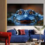 Crocodile Tempered Glass Wall Art, Realistic Alligator Eye Glass Print, Wild Animal Photography