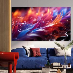 Abstract Fire and Water Glass Wall Art, Fluid Energy Tempered Glass Decor